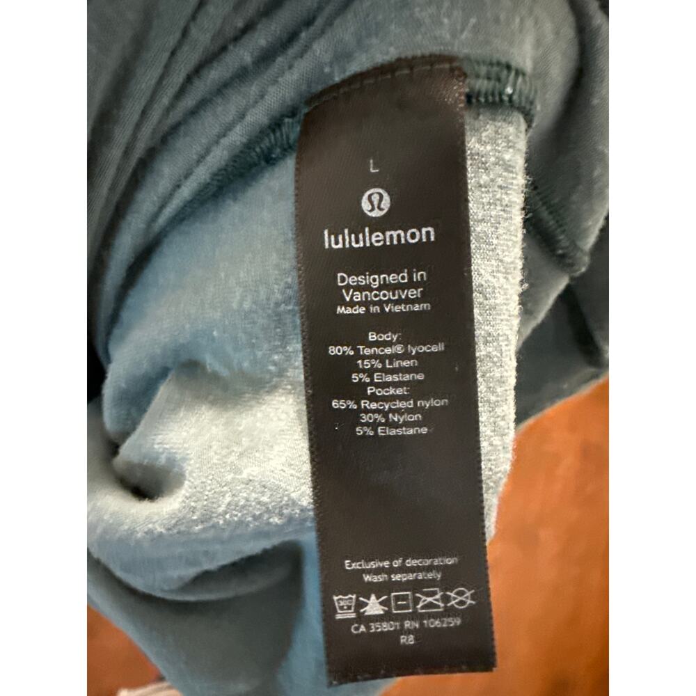 lululemon lab Sarala 3/4 Tee Harbor Green Mens Size Large - Picture 8 of 10